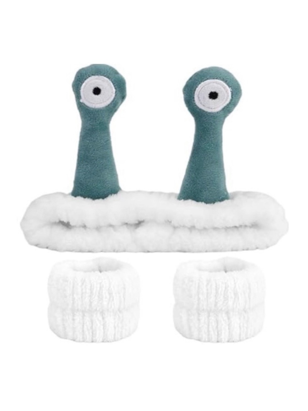 Snail Spa Headband & Wristband Set for Face Washing Skincare Makeup, [New]